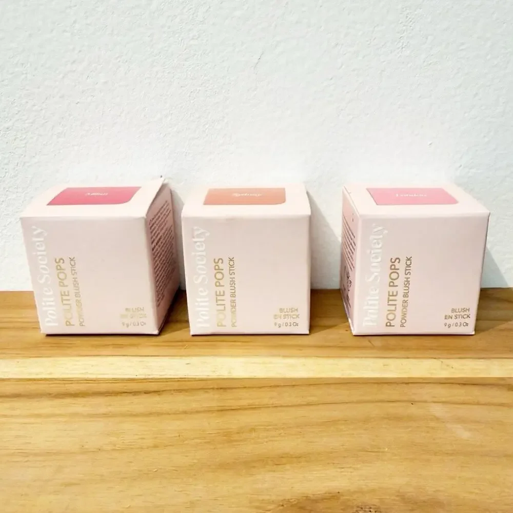 NIB POLITE SOCIETY Bundle of 3 Polite Pops Powder Blush Sticks